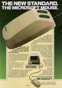 Microsoft stopt met accessoires onder eigen naam Muis advertentie uit 1983 van Microsoft