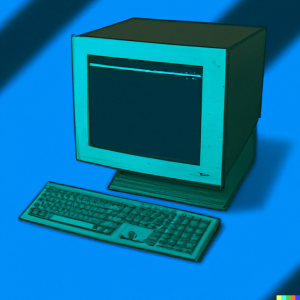 Retro computer created with Dall-E