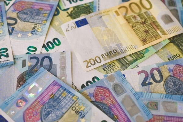 Cash money in euros