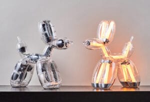 Two Ballon Dog gadgets looking at eachother